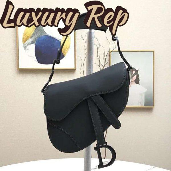 Replica Dior Women Saddle Bag in Matte Black Ultramatte Calfskin 6