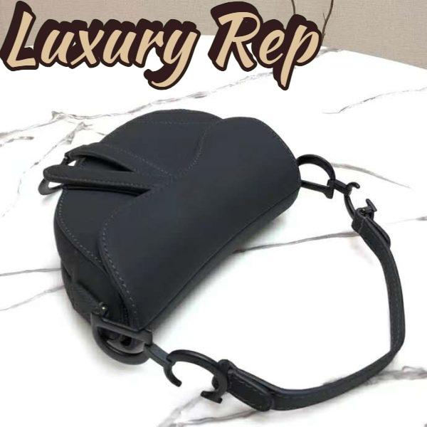 Replica Dior Women Saddle Bag in Matte Black Ultramatte Calfskin 7