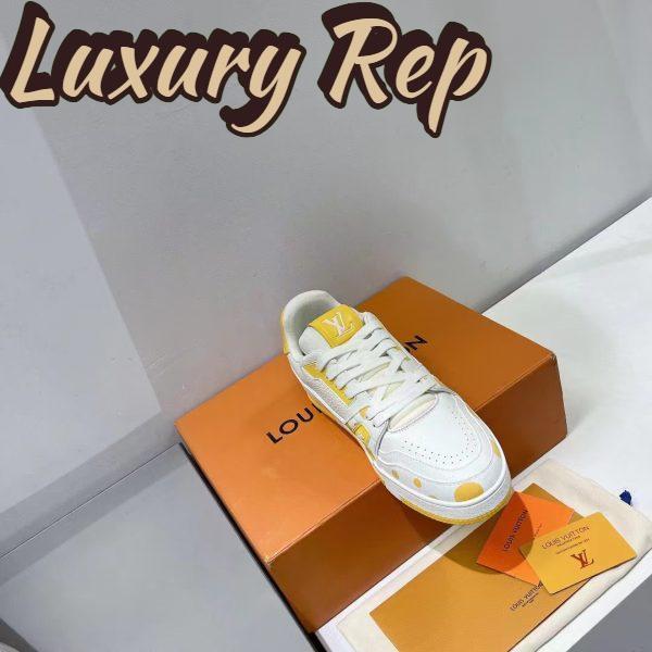 Replica Louis Vuitton LV Unisex LV x YK LV Trainer Sneaker Yellow Calf Leather Rubber 4