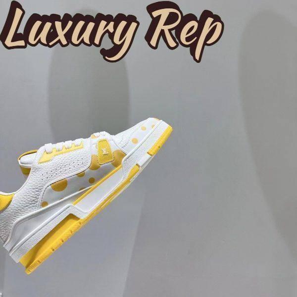 Replica Louis Vuitton LV Unisex LV x YK LV Trainer Sneaker Yellow Calf Leather Rubber 9