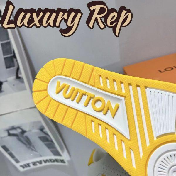 Replica Louis Vuitton LV Unisex LV x YK LV Trainer Sneaker Yellow Calf Leather Rubber 10