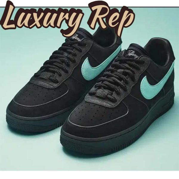 Replica Louis Vuitton LV Unisex Nike Air Force 1 Sneaker Black Monogram Embossed Calf Leather 3