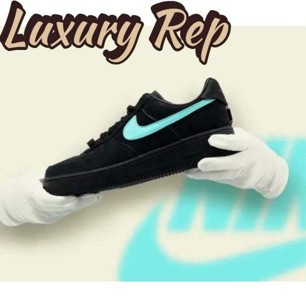 Replica Louis Vuitton LV Unisex Nike Air Force 1 Sneaker Black Monogram Embossed Calf Leather 6