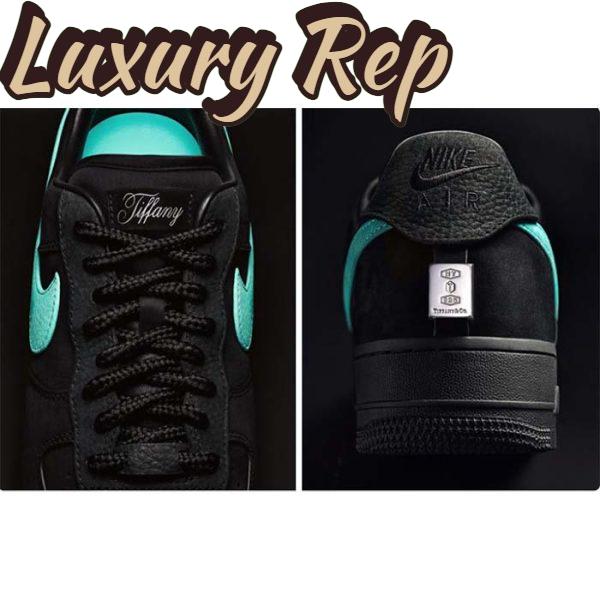 Replica Louis Vuitton LV Unisex Nike Air Force 1 Sneaker Black Monogram Embossed Calf Leather 8
