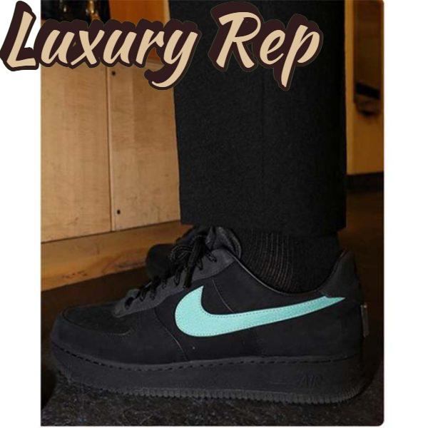 Replica Louis Vuitton LV Unisex Nike Air Force 1 Sneaker Black Monogram Embossed Calf Leather 9