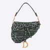Replica Dior Women Saddle Bag Denim Blue Dior Oblique-Embroidered Canvas 14