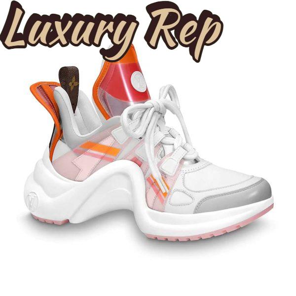 Replica Louis Vuitton LV Women LV Archlight Sneaker in Leather and Technical Fabrics-Orange