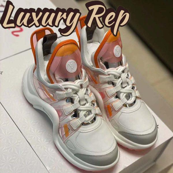 Replica Louis Vuitton LV Women LV Archlight Sneaker in Leather and Technical Fabrics-Orange 2