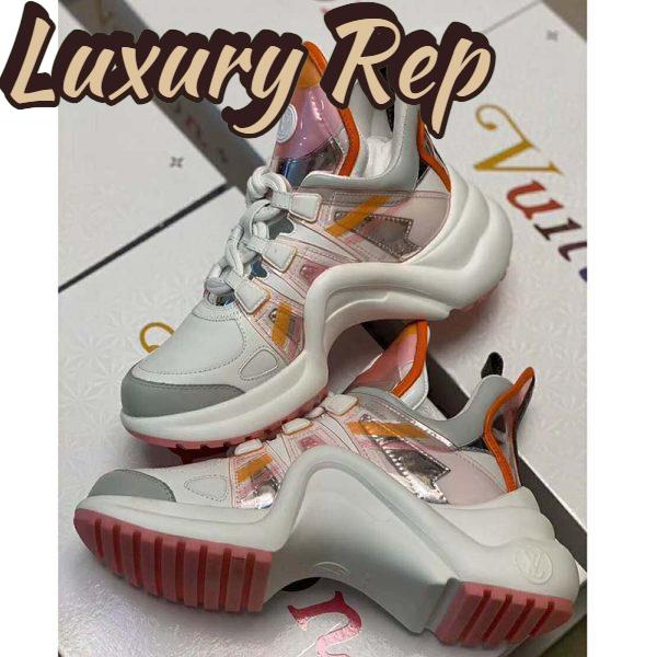 Replica Louis Vuitton LV Women LV Archlight Sneaker in Leather and Technical Fabrics-Orange 3
