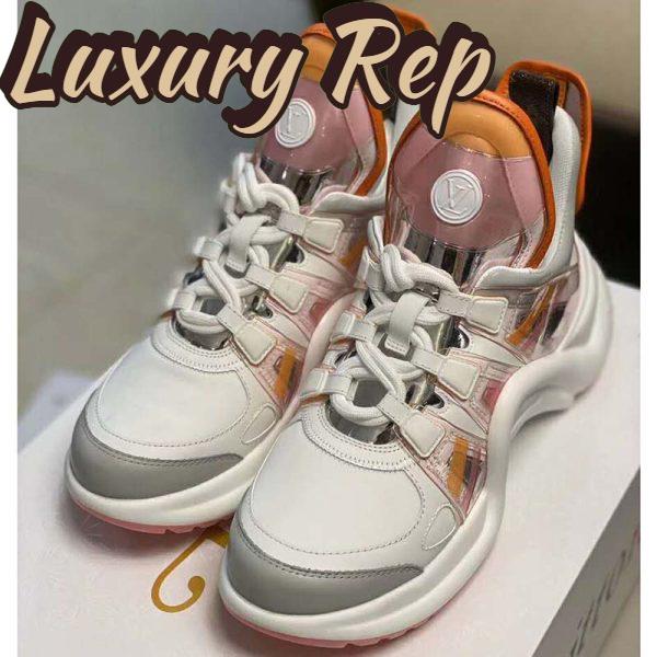 Replica Louis Vuitton LV Women LV Archlight Sneaker in Leather and Technical Fabrics-Orange 4
