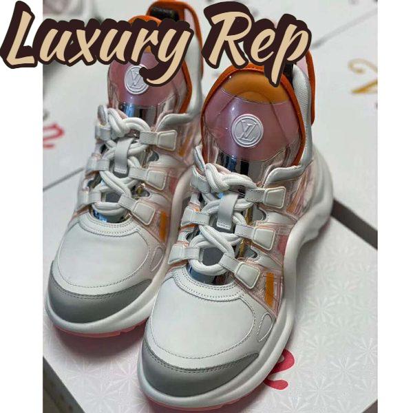 Replica Louis Vuitton LV Women LV Archlight Sneaker in Leather and Technical Fabrics-Orange 5