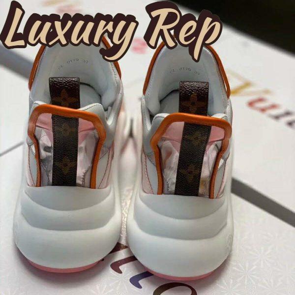 Replica Louis Vuitton LV Women LV Archlight Sneaker in Leather and Technical Fabrics-Orange 7