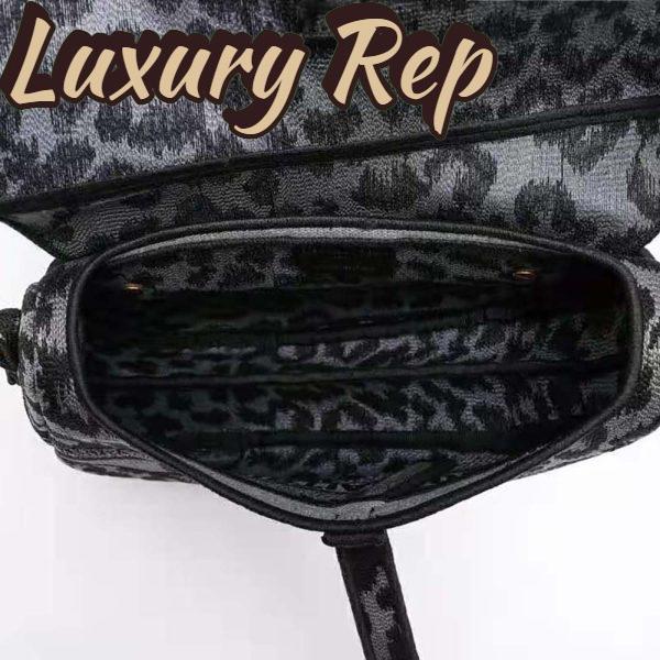Replica Dior Women Saddle Bag Gray Mizza Embroidery 7