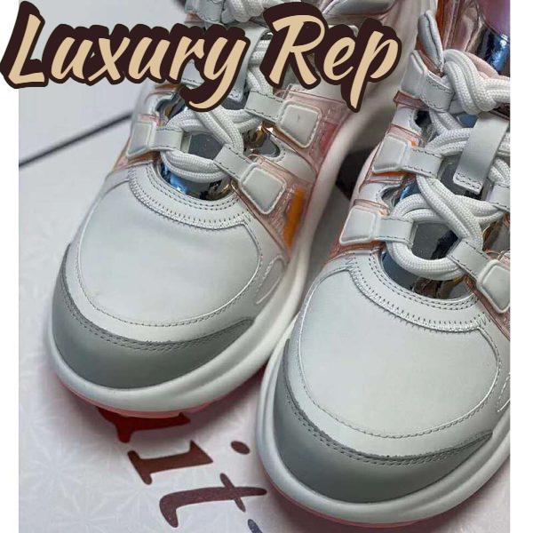 Replica Louis Vuitton LV Women LV Archlight Sneaker in Leather and Technical Fabrics-Orange 10
