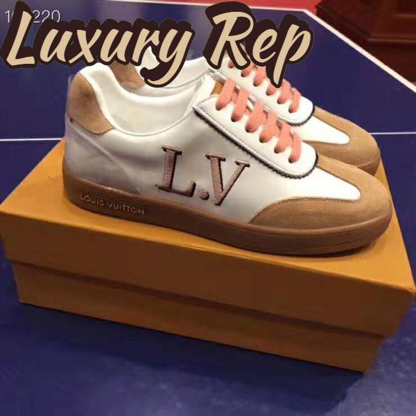Replica Louis Vuitton LV Women LV Frontrow Sneaker in Calf Leather and Suede Calf Leather-Pink 2