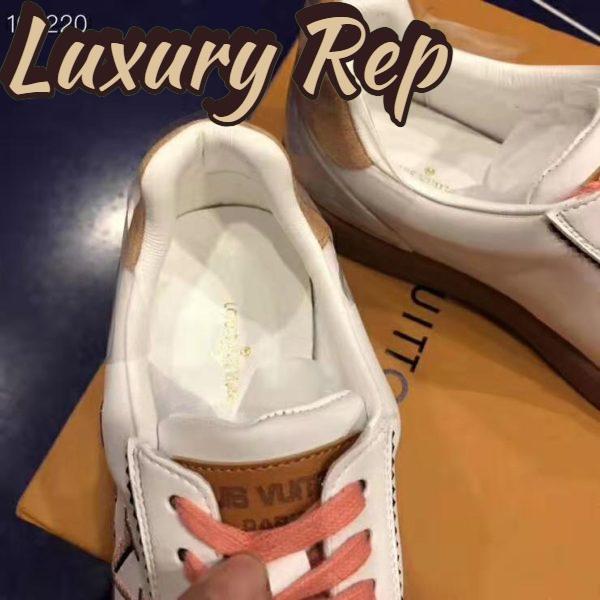 Replica Louis Vuitton LV Women LV Frontrow Sneaker in Calf Leather and Suede Calf Leather-Pink 11