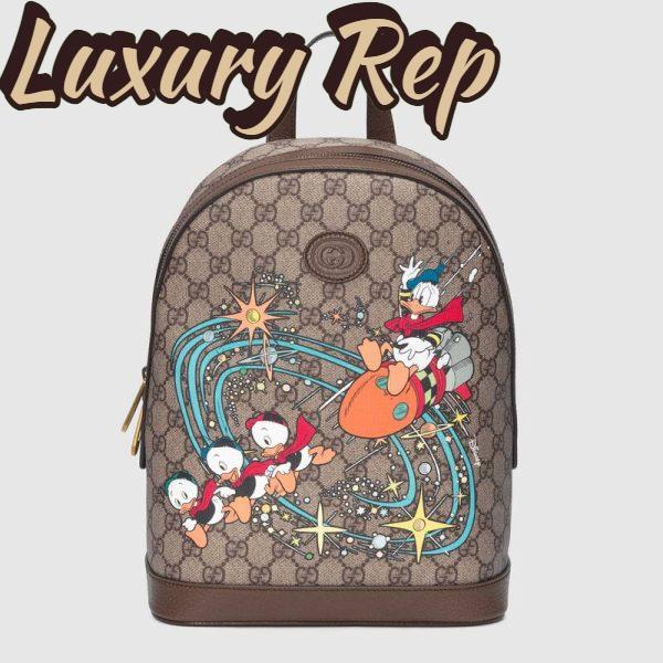 Replica Gucci Unisex Disney x Gucci Donald Duck Small Backpack Leather Interlocking G