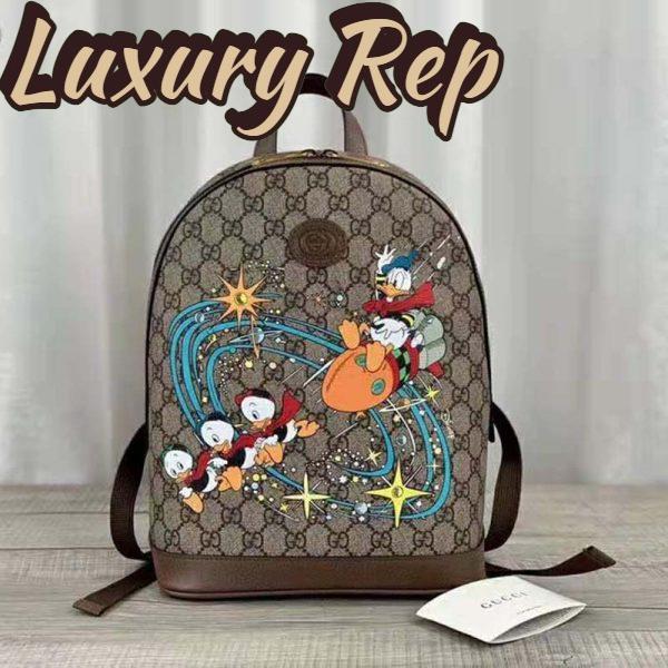 Replica Gucci Unisex Disney x Gucci Donald Duck Small Backpack Leather Interlocking G 2