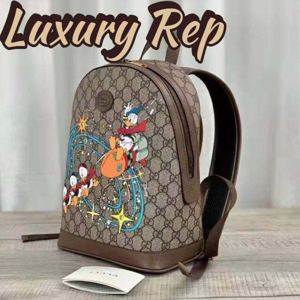 Replica Gucci Unisex Disney x Gucci Donald Duck Small Backpack Leather Interlocking G 3