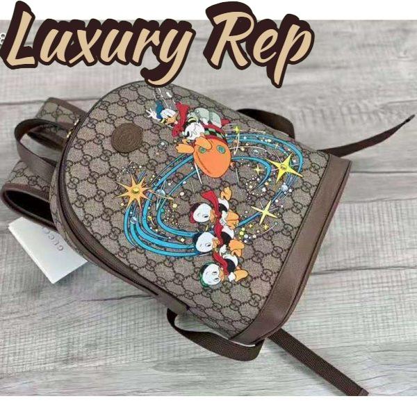 Replica Gucci Unisex Disney x Gucci Donald Duck Small Backpack Leather Interlocking G 4