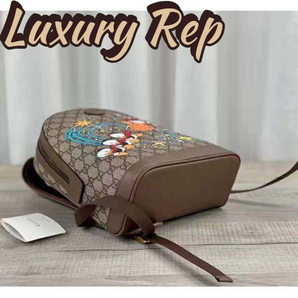 Replica Gucci Unisex Disney x Gucci Donald Duck Small Backpack Leather Interlocking G 5