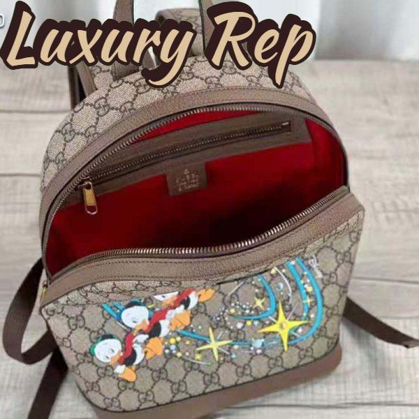 Replica Gucci Unisex Disney x Gucci Donald Duck Small Backpack Leather Interlocking G 6