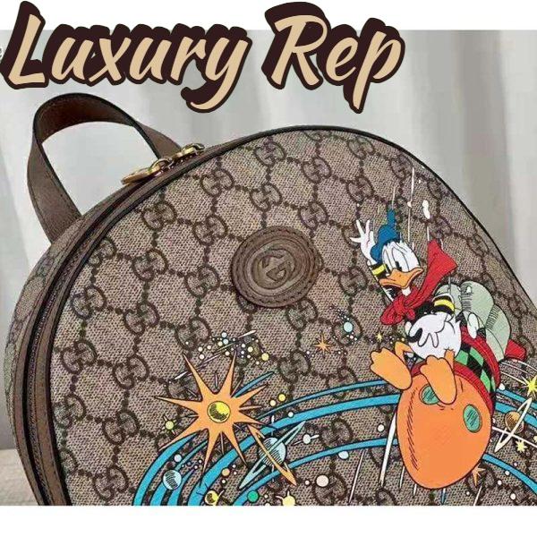 Replica Gucci Unisex Disney x Gucci Donald Duck Small Backpack Leather Interlocking G 8