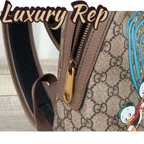 Replica Gucci Unisex Disney x Gucci Donald Duck Small Backpack Leather Interlocking G 10