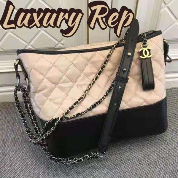 Replica Chanel Women Chanel’s Gabrielle Large Hobo Bag in Calfskin Leather-Beige 3