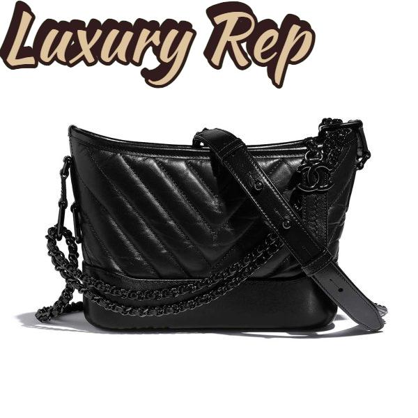 Replica Chanel Women Chanel’s Gabrielle Small Hobo Bag in Aged Calfskin Leather 3
