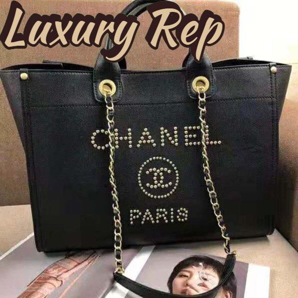 Replica Chanel Women Chanel’s Large Tote Shopping Bag in Grained Calfskin Leather-Black 3