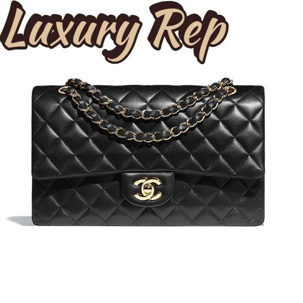 Replica Chanel Women Classic Handbag in Lambskin Leather-Black 2