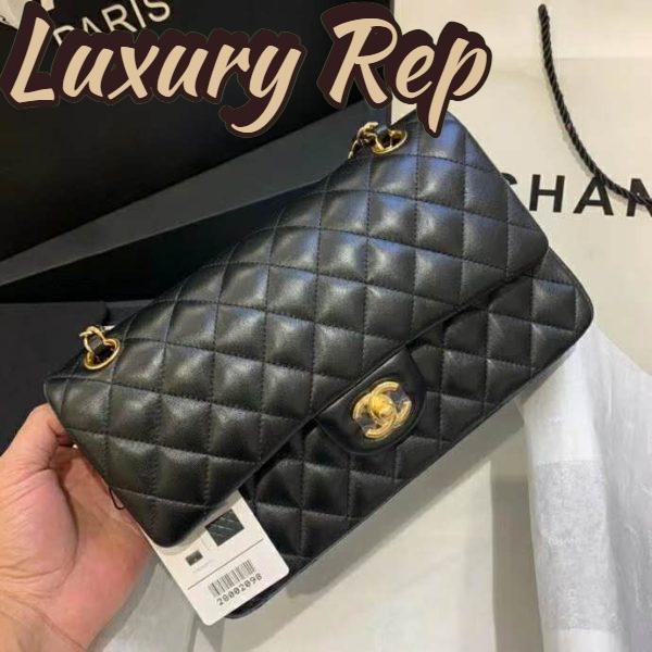 Replica Chanel Women Classic Handbag in Lambskin Leather-Black 4