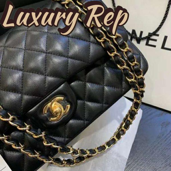 Replica Chanel Women Classic Handbag in Lambskin Leather-Black 5