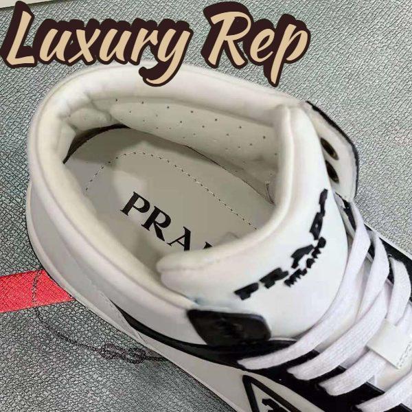 Replica Prada Men Sporty Leather High-Top Sneakers-Black 10