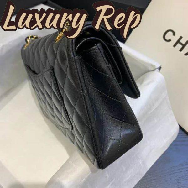 Replica Chanel Women Classic Handbag in Lambskin Leather-Black 6