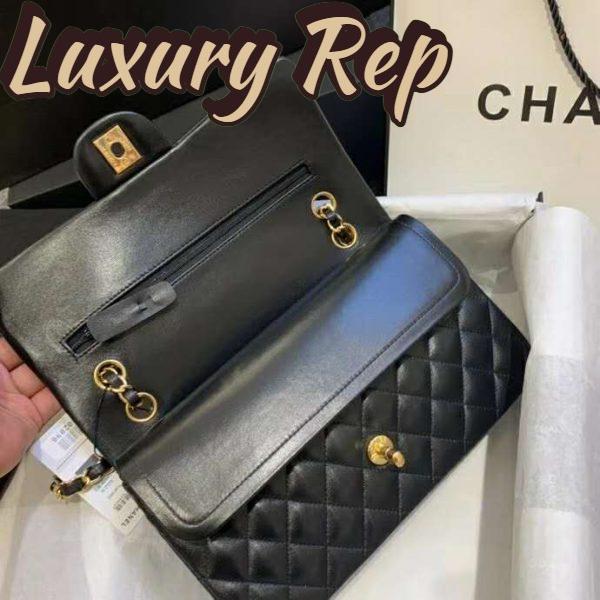 Replica Chanel Women Classic Handbag in Lambskin Leather-Black 9