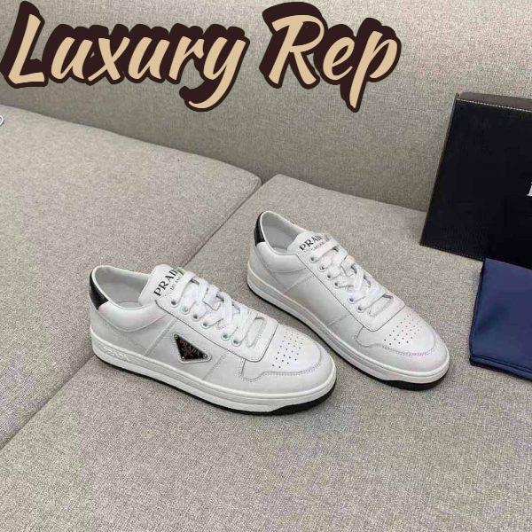 Replica Prada Women Downtown Perforated Leather Sneakers-White 2