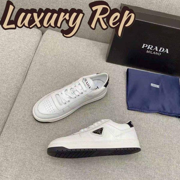 Replica Prada Women Downtown Perforated Leather Sneakers-White 4