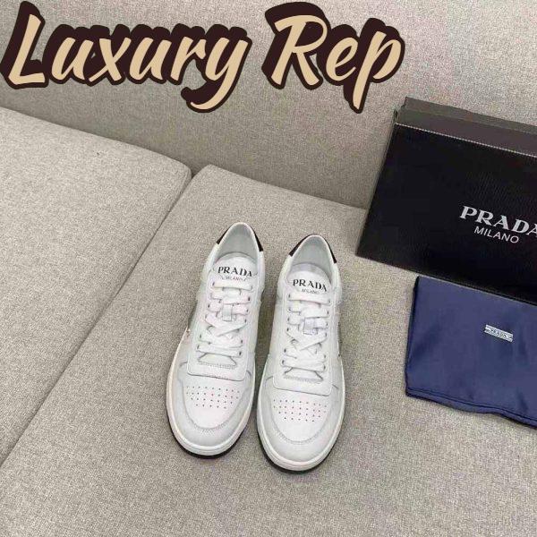 Replica Prada Women Downtown Perforated Leather Sneakers-White 5
