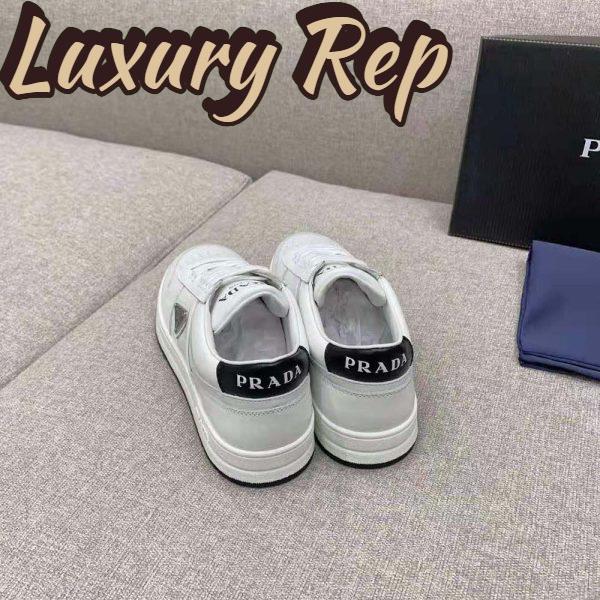 Replica Prada Women Downtown Perforated Leather Sneakers-White 6
