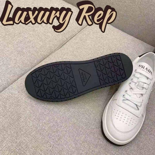 Replica Prada Women Downtown Perforated Leather Sneakers-White 7