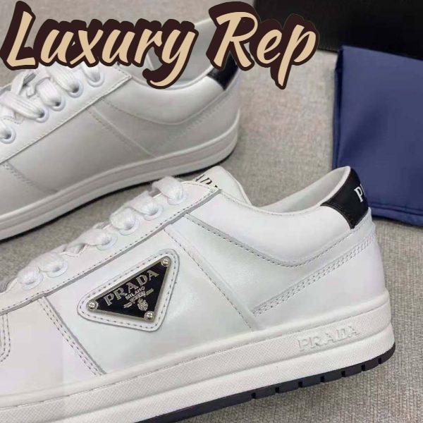 Replica Prada Women Downtown Perforated Leather Sneakers-White 10