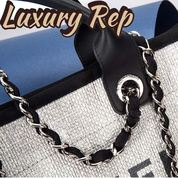 Replica Chanel Women Deanville Shopping Bag Mummy Bag in Canvas and Leather-Grey 9