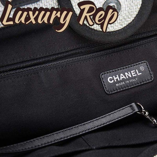 Replica Chanel Women Deanville Shopping Bag Mummy Bag in Canvas and Leather-Grey 10