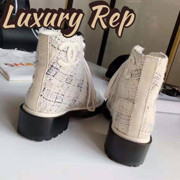 Replica Chanel Women Ankle Boots in Tweed & Calfskin 3.6 cm Heel-Beige 7