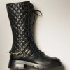 Replica Chanel Women CC High Boots Caoutchouc Leather Black 15