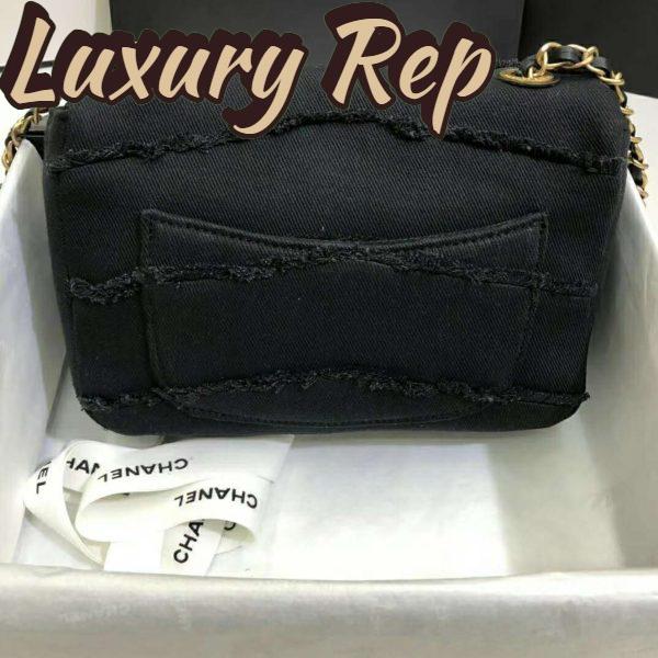 Replica Chanel Women Flap Bag Denim & Gold-Tone Metal-Black 5