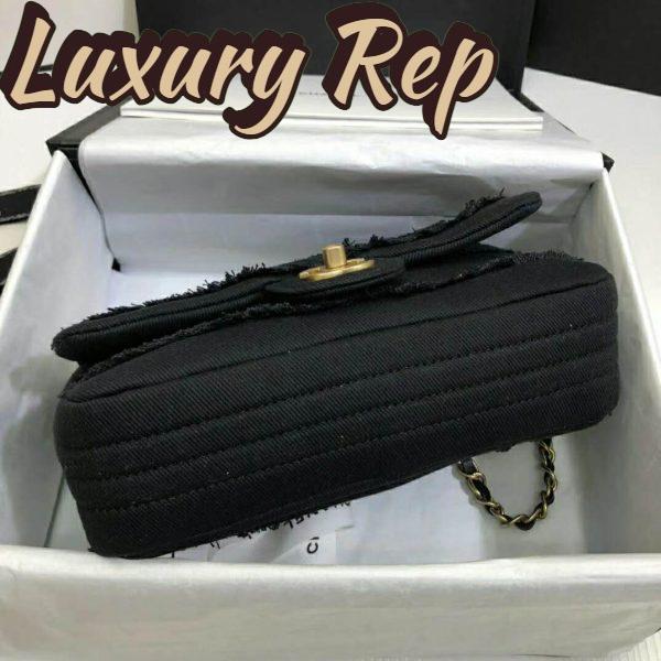 Replica Chanel Women Flap Bag Denim & Gold-Tone Metal-Black 7