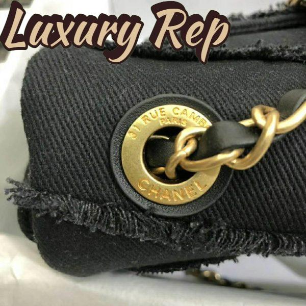 Replica Chanel Women Flap Bag Denim & Gold-Tone Metal-Black 9